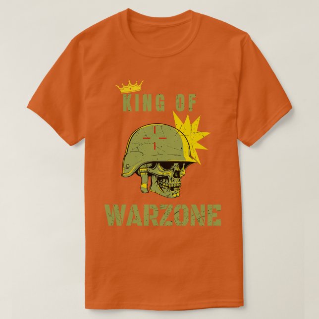 Spelande Kung i Warzone Mobile Roligt T Shirt (Design framsida)