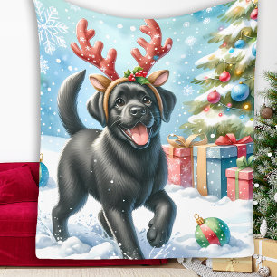 Spelande Labrador Retriever Hund Julvalp Fleecefilt