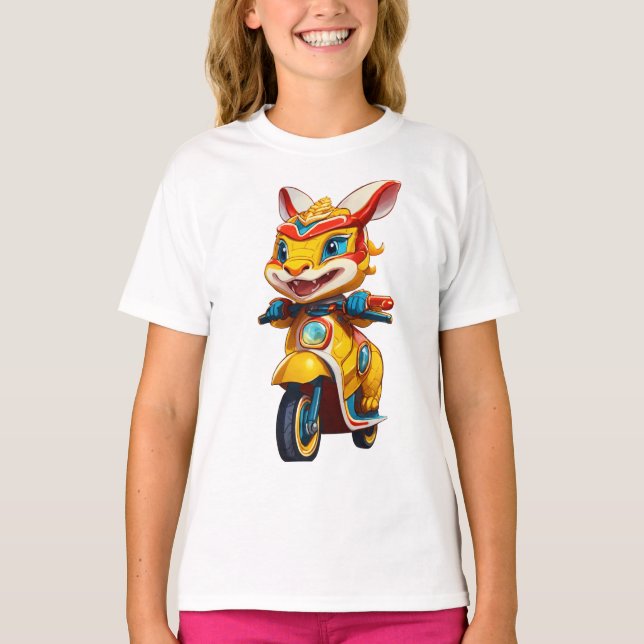 Spelande Lejon dansbunny på Scooter T Shirt (Framsida)