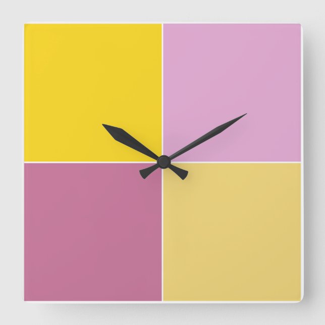 Spelande Lemon Raspberry-torg Fyrkantig Klocka (Framsida)