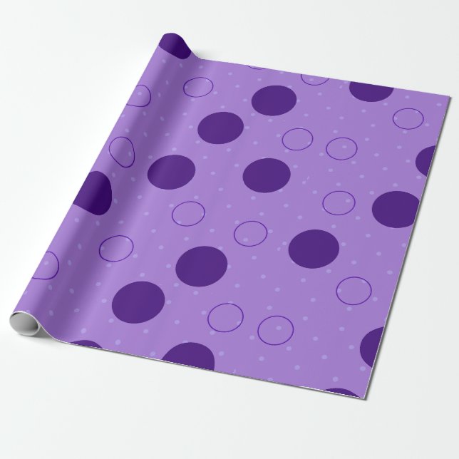 Spelande Lila Circle Mönster Unik, Modern Gift Presentpapper (Utrullad)