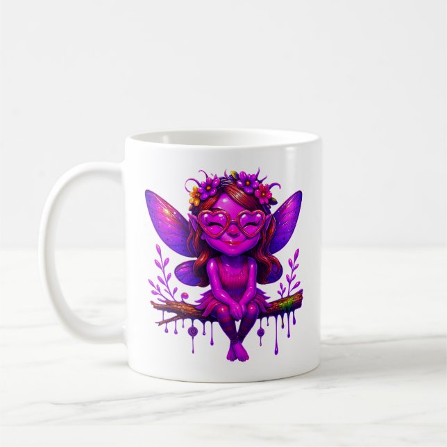 Spelande Lila Fairy Kaffemugg (Vänster)