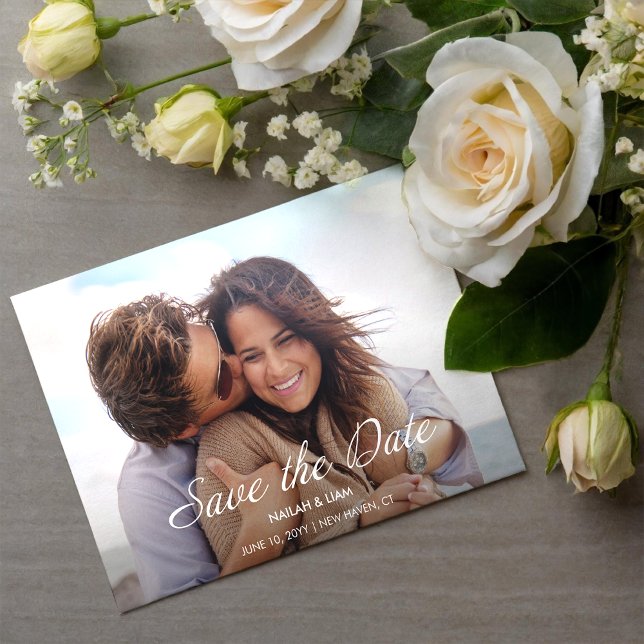 Spelande Lycklig Photo Bröllop spara datum Inbjudningar (Skapare uppladdad)