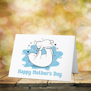 Spelande Mamman Bear Mor's Day Helgkort