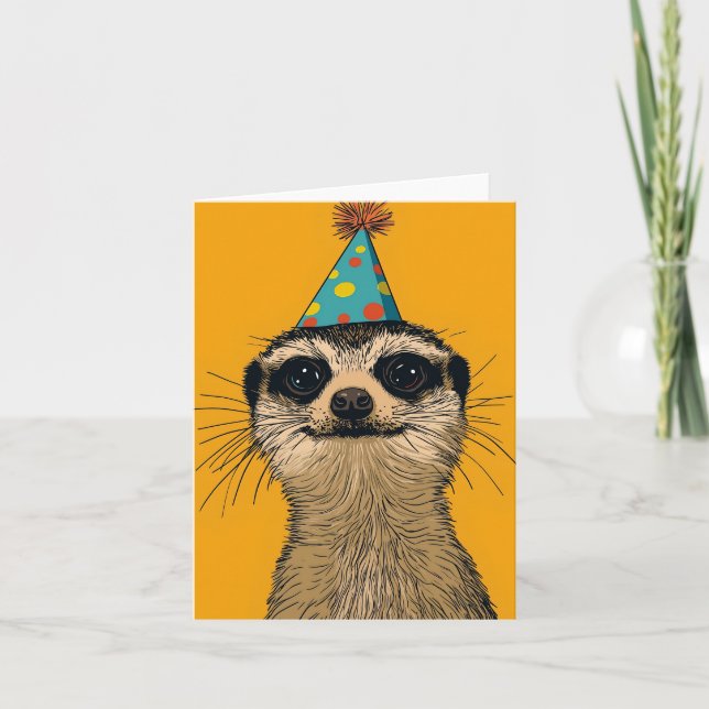 Spelande Meerkat Birthday-kort Kort (Framsida)
