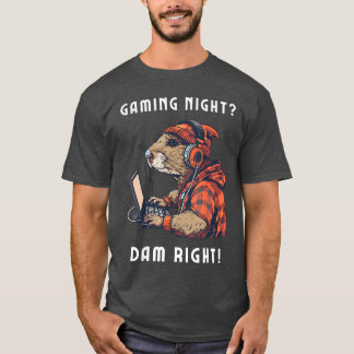 Spelande natt Spelande Bäver Rolsk Spelare Älskare T Shirt