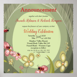 Spelande natur ser ut med blommor och ladybird poster