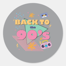 Spelande nostalgidesign runt klistermärke