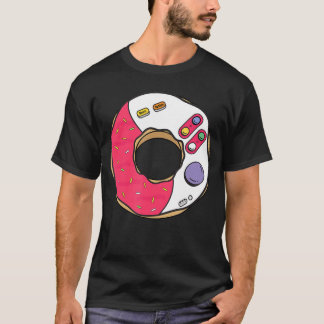 Spelande och rosa munkströsselpresenter för spelan t shirt