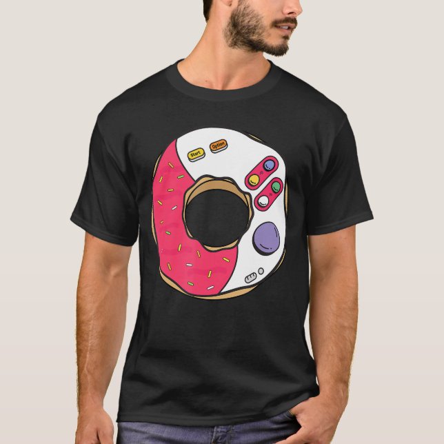 Spelande och rosa munkströsselpresenter för spelan t shirt (Framsida)