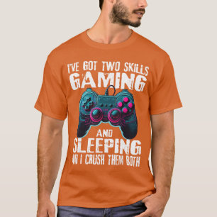 Spelande och sovande roliga gamers citat pojkar t shirt
