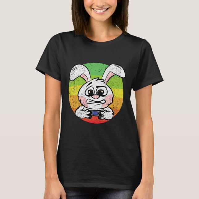 Spelande påskäggsjakt Video-spel Kontroll Ga T Shirt (Framsida)