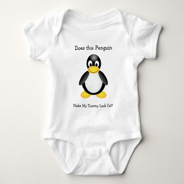 Spelande Penguin Baby Tee Shirt (Framsida)