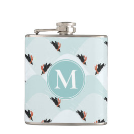 Spelande Penguins Sliding på Snö Mönster Fickplunta