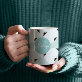 Spelande Penguins Sliding på Snö Mönster Kaffemugg
