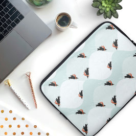 Spelande Penguins Sliding på Snö Mönster Laptop Fodral
