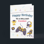 Spelande Personlig födelsedagskort för morson   Kort<br><div class="desc">Spelande Personlig födelsedagskort för morson  

Ändra texten Grandson till vad du vill och ändra även texten inuti.

Designad av Inspired-kort.</div>