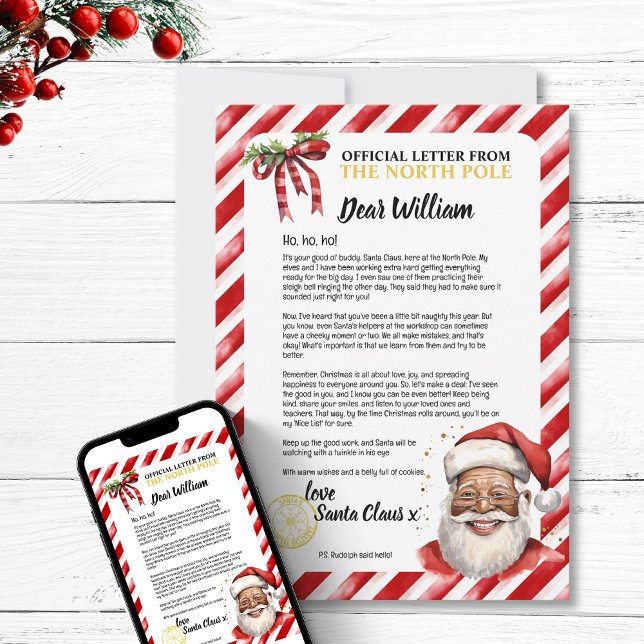 Spelande Personlig Naughty Brev från Santa Roligt Inbjudningar (Positive Personalized Naughty Letter To Santa  magic north pole  workshop for kids children red fun)