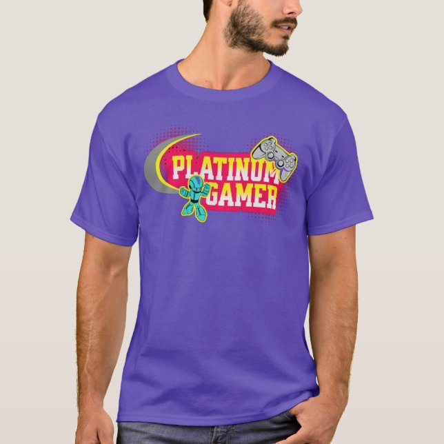 Spelande Platinum Gamer-familj T Shirt (Framsida)