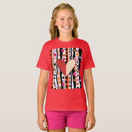 Spelande Polka dots och Rand Mönster T Shirt
