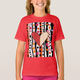 Spelande Polka dots och Rand Mönster T Shirt