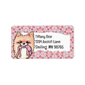 Spelande pom adressetikett