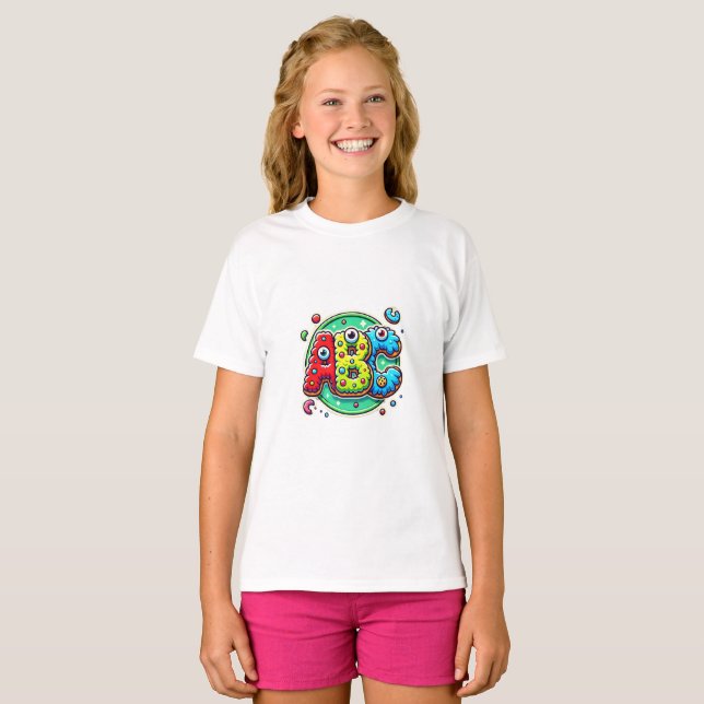 Spelande PopFunk ABC Monogram T Shirt (Hel framsida)