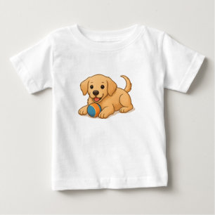 Spelande realistisk Hund med Boll - Utmatade djurd T Shirt