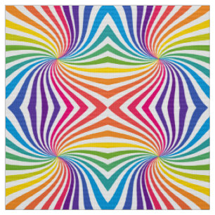 Spelande regnbåge Linnear Geometric Mönster Tyg