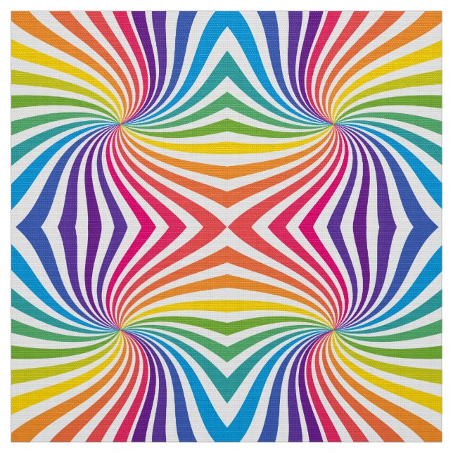 Spelande regnbåge Linnear Geometric Mönster Tyg (Provkarta)