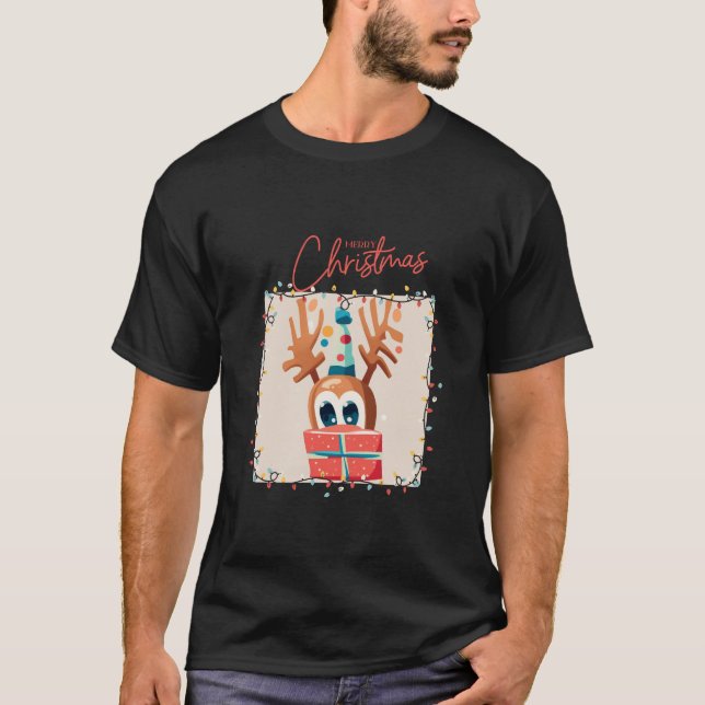 Spelande renar med gift t shirt (Framsida)
