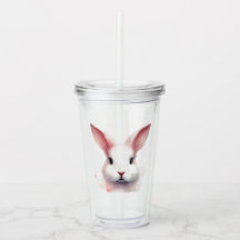 "Spelande Rosa Bunny Acrylic Tumbler