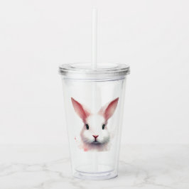 "Spelande Rosa Bunny Acrylic Tumbler Take Away Mugg