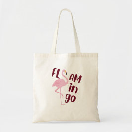 Spelande Rosa Flamingo Typography Art Tygkasse