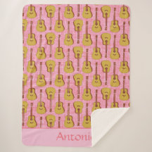 Spelande Rosa Guitar Music Älskare Design