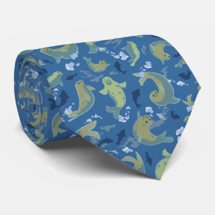 Spelande Sälar Marine Blue Neck Tie Slips