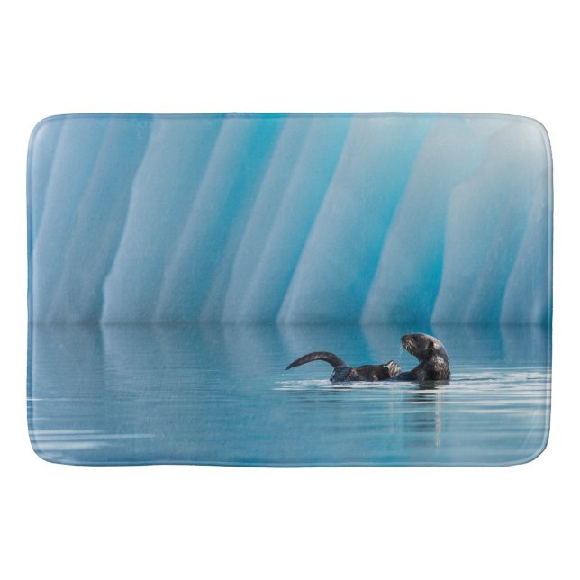 Spelande sjöutter badrumsmatta (Framsidan)