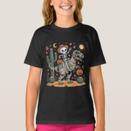Spelande Skeleton och Ferocious Dinosaur T Shirt