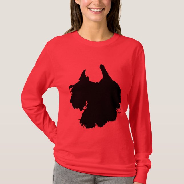 Spelande skotsk Hund T Shirt (Framsida)