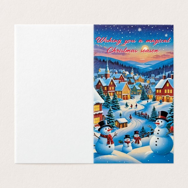 Spelande snögubbar kort (Utsida ovikt)