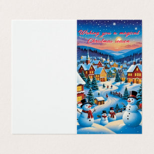 Spelande snögubbar kort