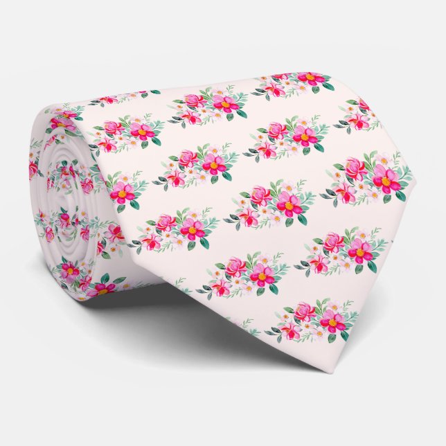 Spelande Söt Rosa Flower Bouquet Slips (Rullad)