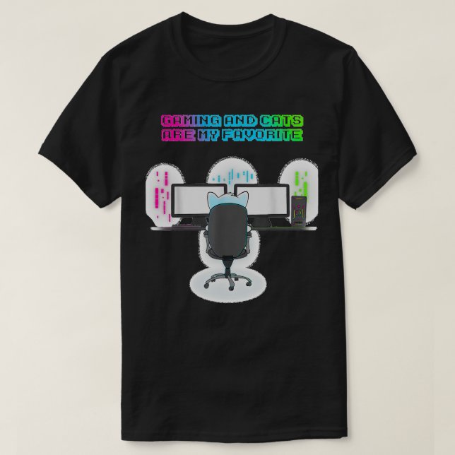 Spelande, spel, spel, kattlapp, videospel - spel t shirt (Design framsida)