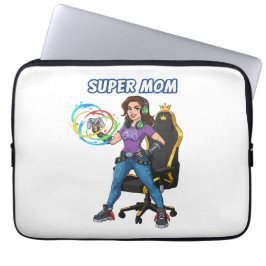 Spelande Super Mamma Spelkontroll Cartoon Laptop Fodral