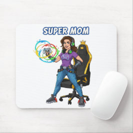 Spelande Super Mamma Spelkontroll Cartoon Musmatta