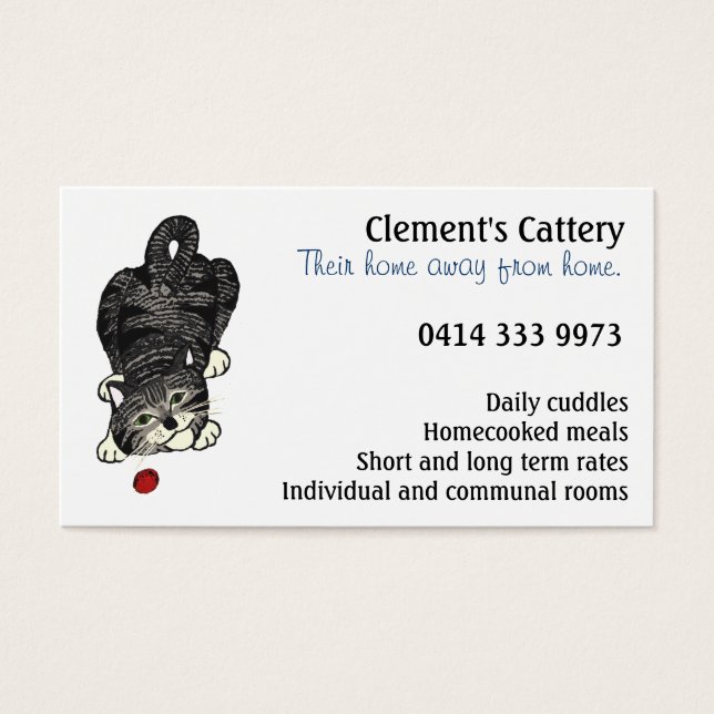 Spelande Tabby Kitten Visitkort (Framsidan)