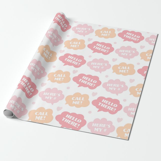 Spelande Tal Bubble Mönster Presentpapper (Utrullad)