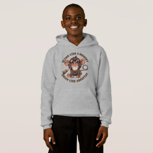 Spelande Tecknad, apa Kids Pullover Hoodie T Shirt