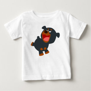 Spelande Tecknad Baby Rottweiler Baby T-Shirt