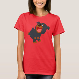 Spelande Tecknad Baby Rottweiler Women T-Shirt